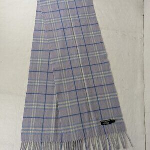 Burberry Cashmere Check Scarf Purple | Unisex | Winter Essential | Clean Used